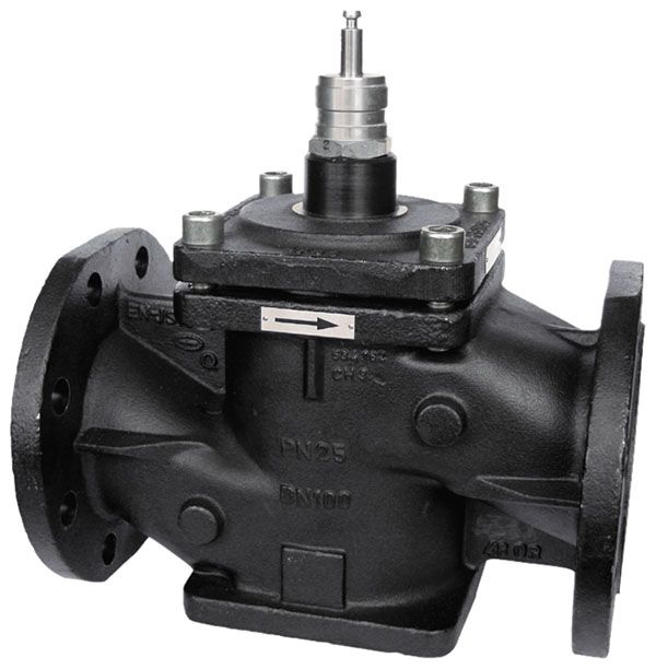 Pressure-relieved 2-way flanged valve, PN 25 (pn.)