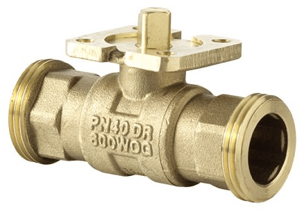 2-way regulating ball valve with male thread, PN 40